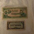 Old Japanese Paper Money, One Rupee, Five Centavos — photo 1