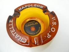 NAPOLEON CHATELLE VSOP COGNAC CAMUS LA GRANDE MARQUE GLASS ASHTRAY HOTEL ADVERT