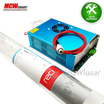 75W-90W RECI W1 CO2 Laser Tube for Laser Engraver Cutter+RECI Power Supply 110V