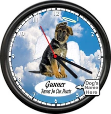Personalized  German Shepherd Angel Memory Name Gift Dog Lover Sign Wall Clock 