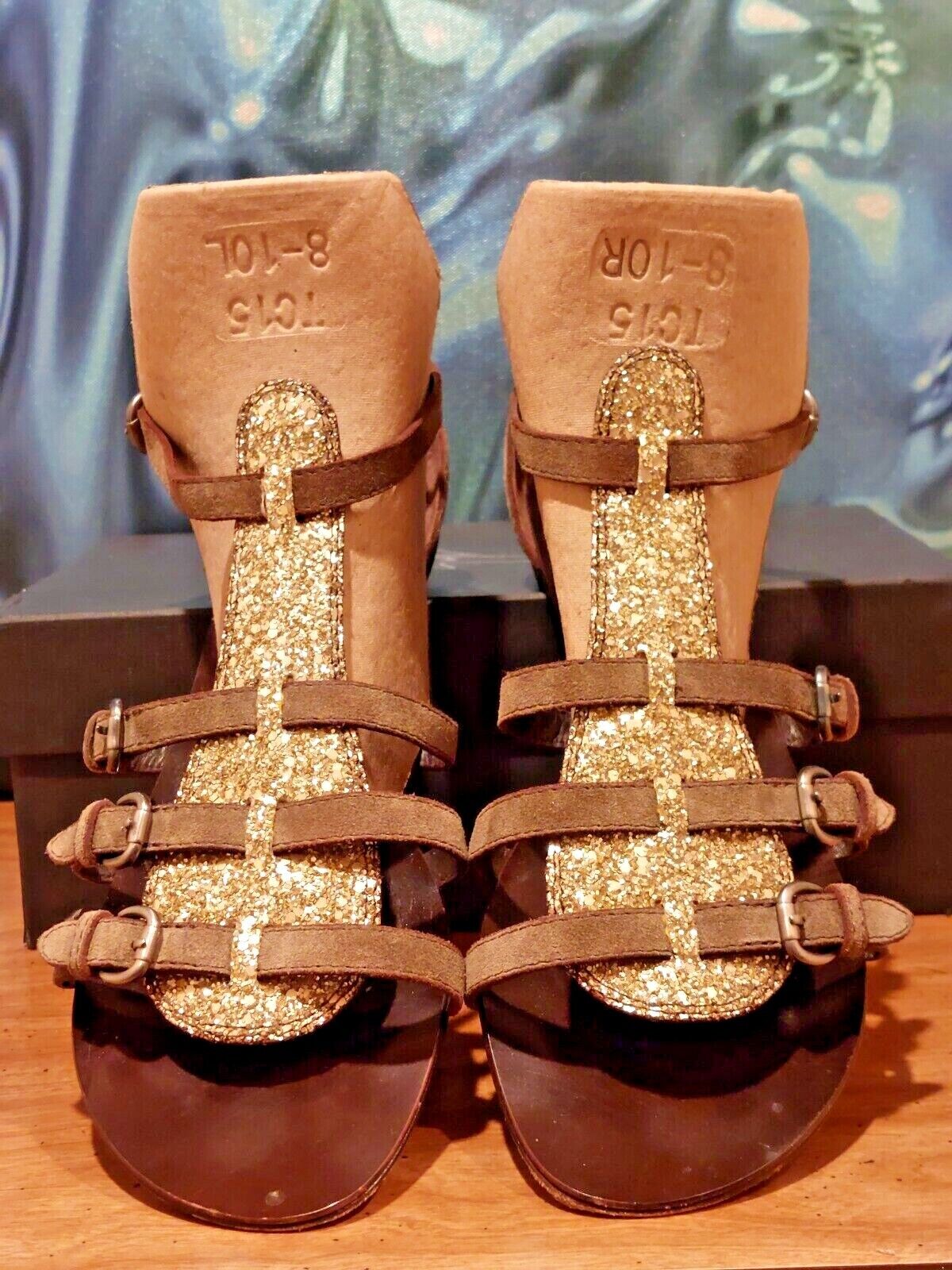 udslettelse Synlig frisk Giuseppe Zanotti * Gladiator Sandals * Sage &amp; Gold Glitter * Size 40.5  | eBay