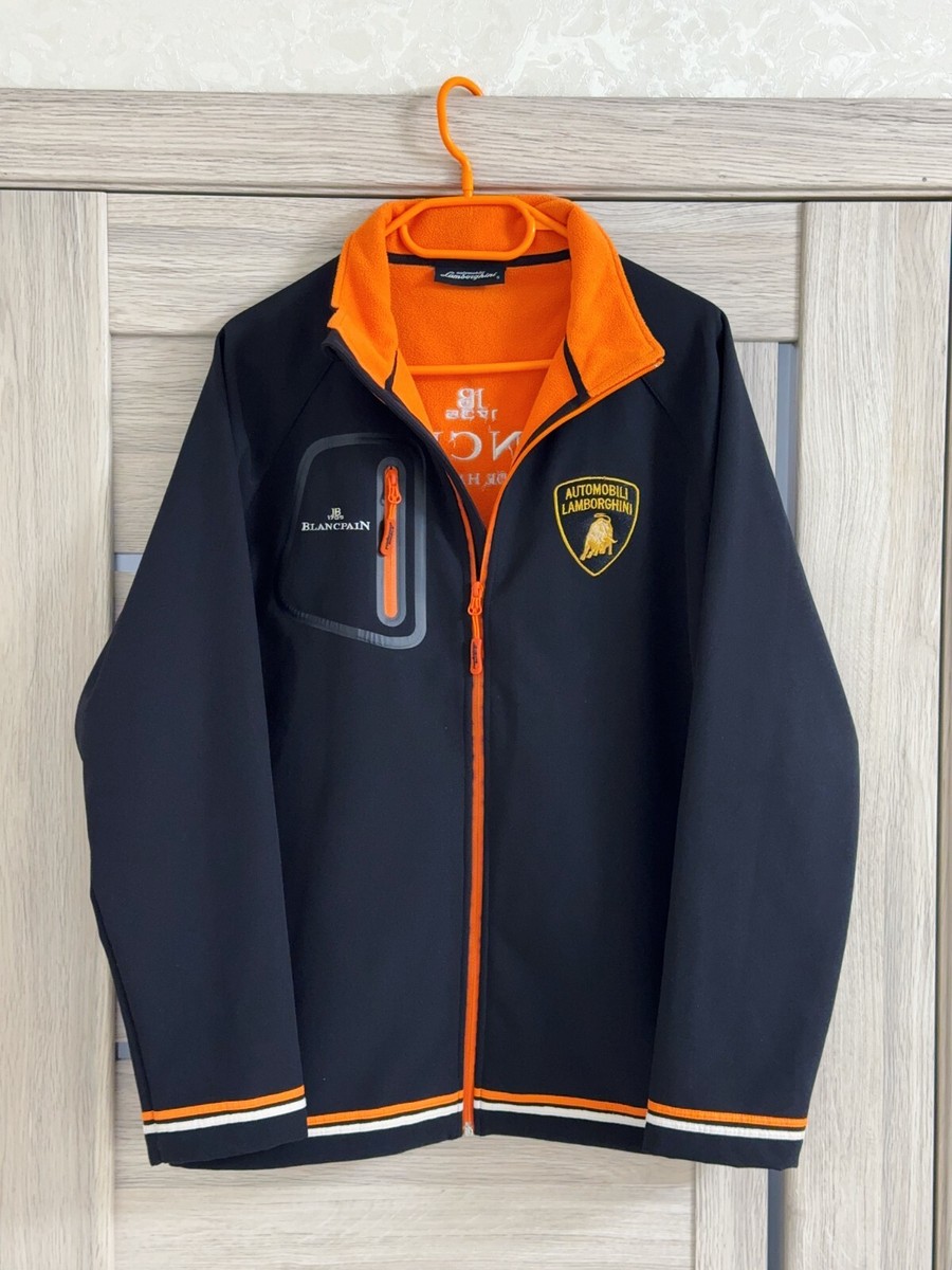 Lamborghini Softshell Racing Jacket Blancpain Black Orange Lining size S  M