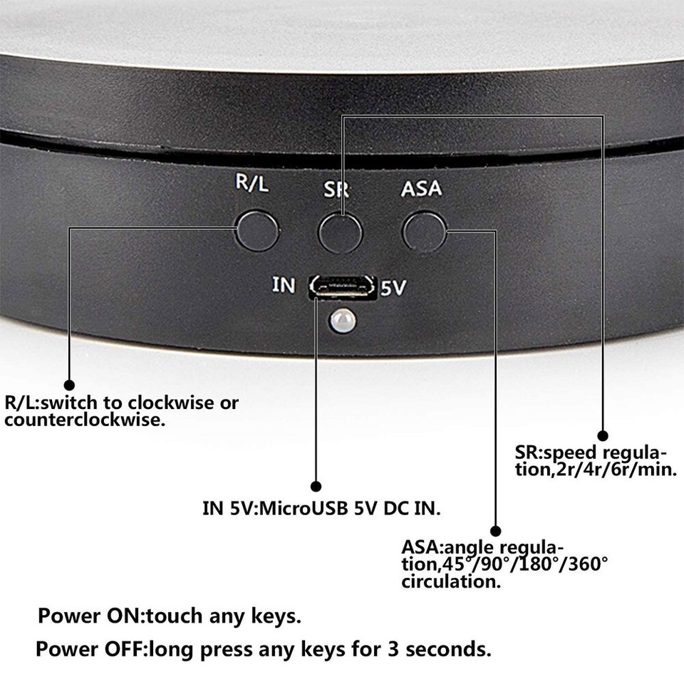 Electric Turntable Display Stand 360° Rotating Jewelry Photography Show