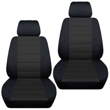 Front set car seat covers fits 2012-2020 Nissan NV 1500/2500/3500 black-charcoal