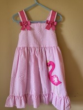 New W Tag Counting Daisies Girls 1-Piece Pink Flamingo Sleeveless Dress Size 4T