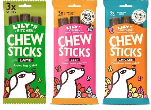 Lilys Kitchen Dog Treats, Chew Sticks Bundle, Grain Free Natural, Dental Dog Tre