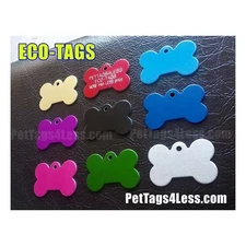 Bone Pet Tags - Personalized Engraved Aluminum LARGE Bone Tag - Made in the USA