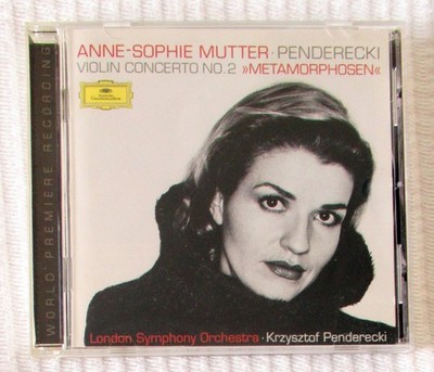 Anne-Sophie Mutter Penderecki  Violin Concerto No. 2 Metamorphosen CD 1997 NM