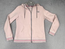 Chaqueta The North Face Mujer Mediana Rosa Jersey Con Capucha Cremallera Completa Rayas Exterior