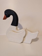 Vtg Handmade / Painted Wooden Goose Country Decor Rustic Decor 11" Tall