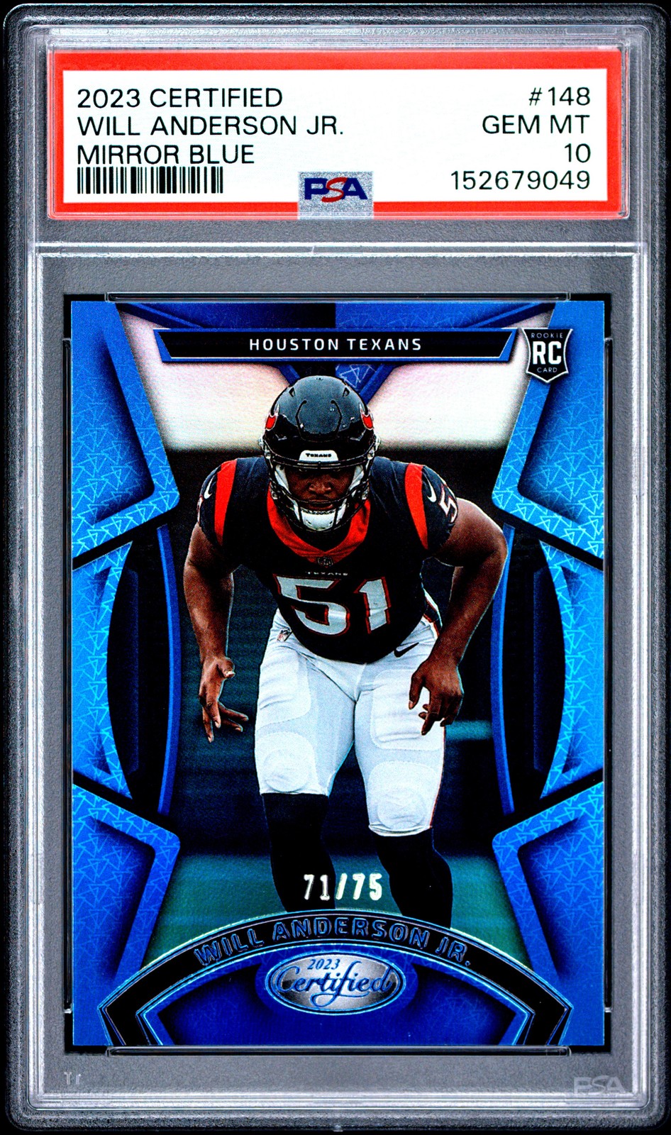 Will Anderson Panini Certified #148 Mirror Blue