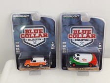 GREENLIGHT 1983 GMC VANDURA TURTLE WAX 1966 VW Type 3 BLUE COLLAR Lot Of 2 Cars