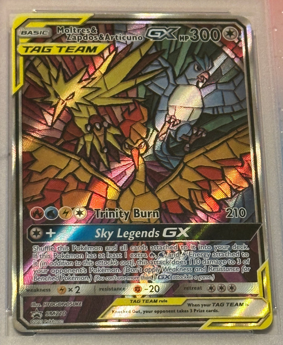 Pokémon Moltres & Zapdos & Articuno GX SM210 SM Black Star Promo