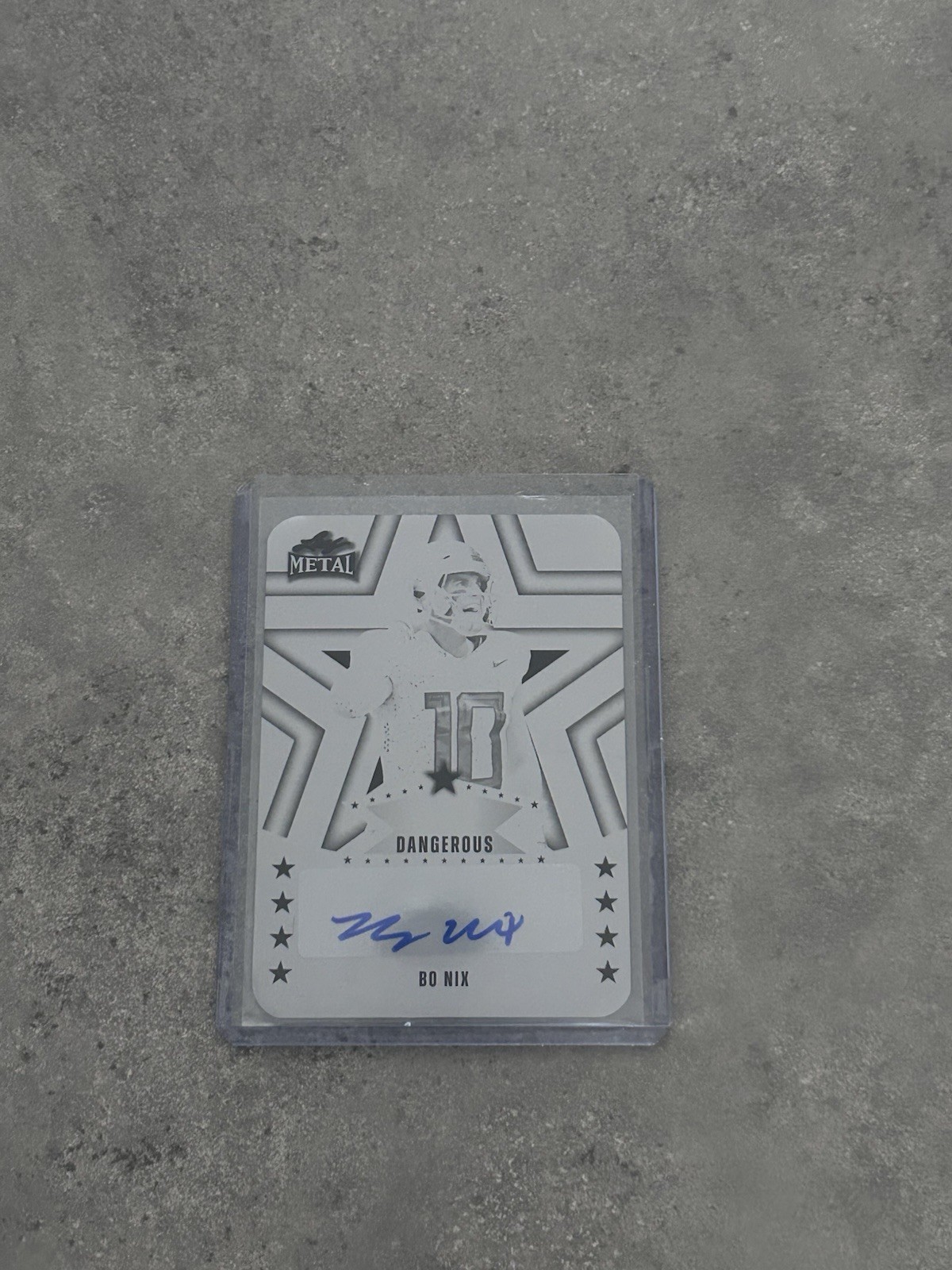 Bo Nix Leaf Metal 1991 Leaf Autographs #BN1 Black Printing Plate 1/1