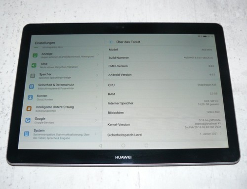 Huawei MediaPad T3 10 Tablet 16GB, WLAN, 24,4 cm (9,6 Zoll) - Imagen 4 de 7