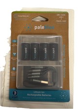Pale Blue Earth CR-123A USB-C  Travel Lithium-Ion Rechargeable 4-Batteries Pack