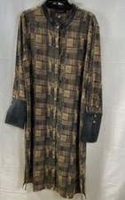 H Halston Women Black Printed Shirt Dress Size L