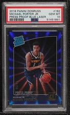 2018-19 Donruss Press Proof Blue Laser 5/49 Michael Porter Jr PSA 10 GEM MT 02au