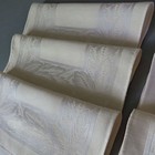 Set of 6 Vintage PLACEMATS Satin Damask FEATHERS Hand Hemstitched Creamy Beige — photo 5