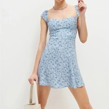 Reformation Tanis Mini Dress in Brooke (Blue and White Floral)  Size 2 EUC