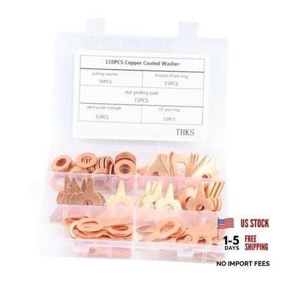 110 Pcs Dent Puller Rings, 5 Kinds Triangle/OT/Round Dent Pulling Straight