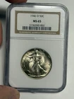1946-D NGC MS65 Walking Liberty Silver Half Dollar, Lustrous U.S. Coin