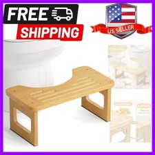 Bamboo Toilet Stool, Squat Potty Stool for Adults, Non-Slip Pooping Stools fo...