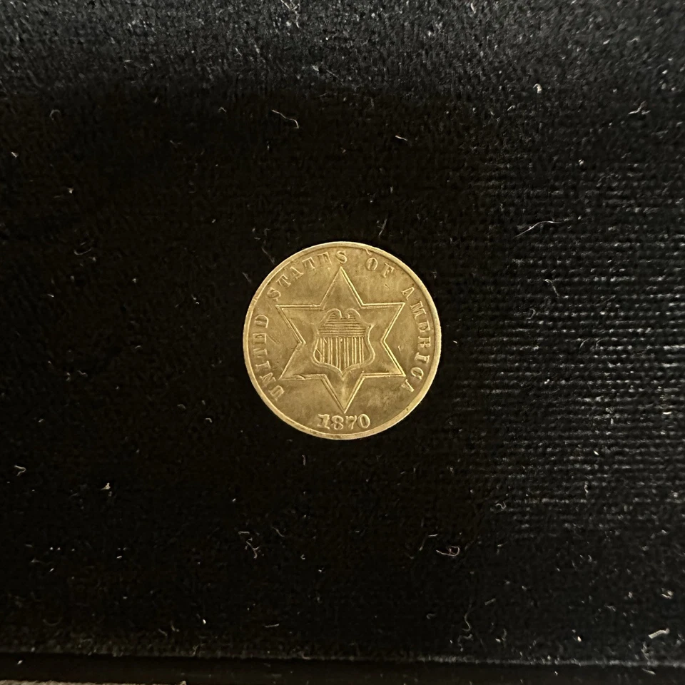 1870 Three Cent Silver Trime 3CS XF Extra Fine US Coin Scarce Key Date - Image 4 of 4