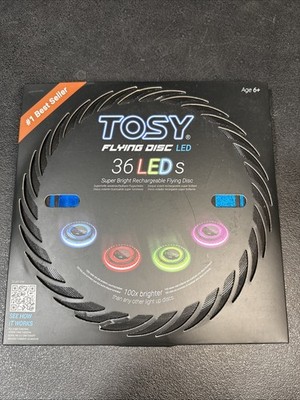 TOSY 36 LEDs Frisbee- Bright Flying Blue Disc, Smart Modes, Rechargeable, New