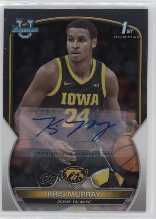 2022-23 Bowman U Chrome Chrome Prospect Auto Kris Murray #71 Auto 1b8