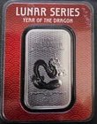 Lunar Series Year of the Dragon 1 oz bar & Buffalo Liberty 1 oz . Silver Bar
