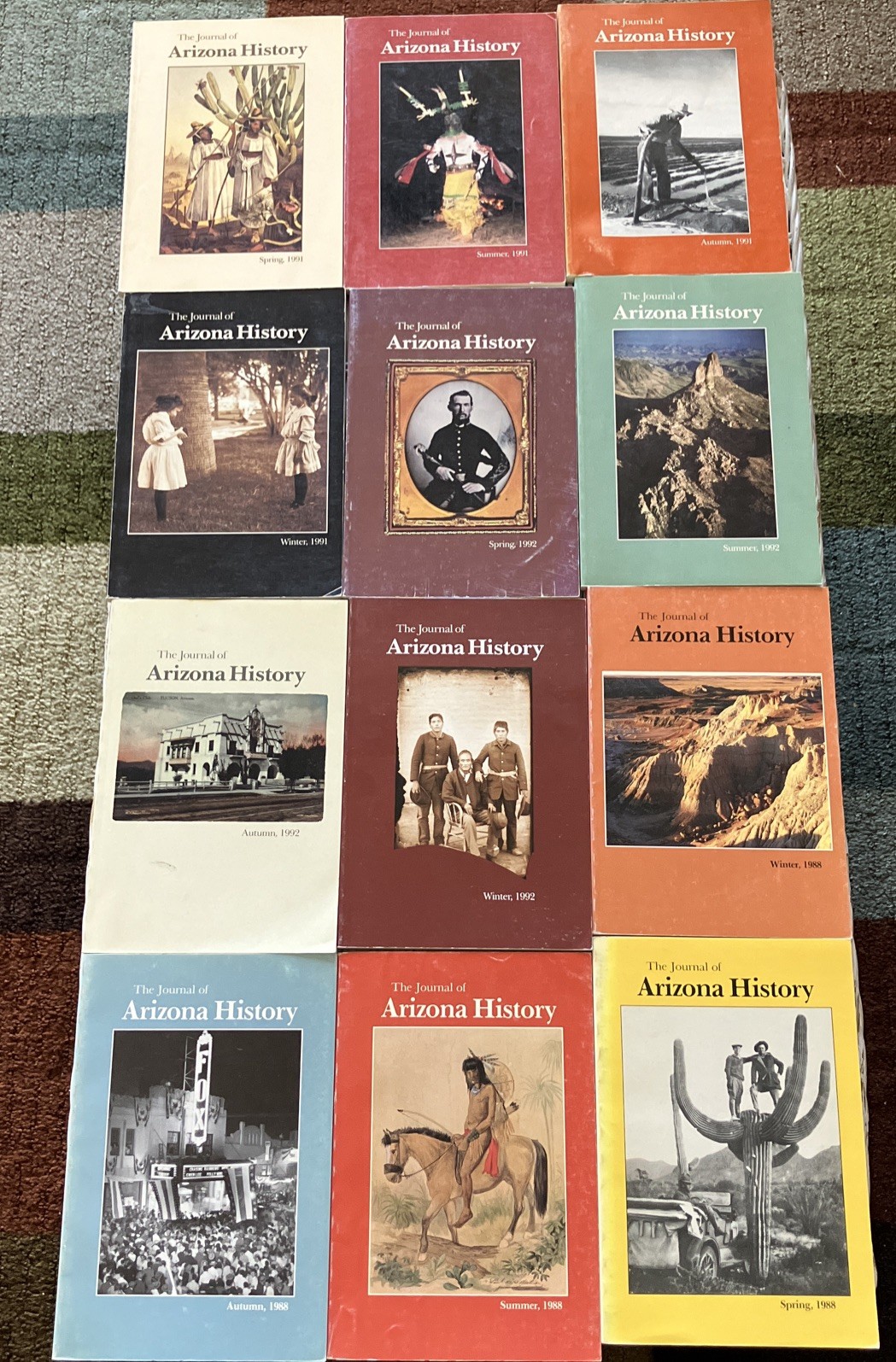 12 Volumes-The Journal Of Arizona History - 1988-1991-1992–Complete