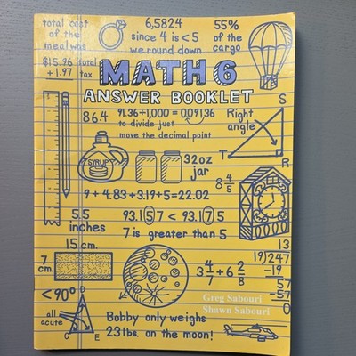 Teaching Textbooks Math 6 Answer Booklet Greg & Shawn Sabouri