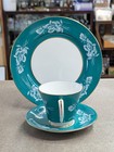Aynsley Tea Trio Green With White Roses Tea Cup, Saucer & Luncheon Plate  — photo 7