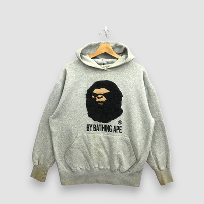 90s Vintage A Bathing Ape Sweatshirt Hoodie Dirty BAPE Head Logo Sweater Size M
