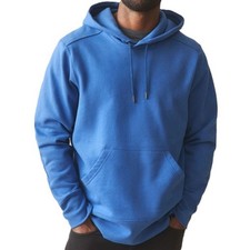 American Giant USA Made Hoodie Unisex Medium Blue Fleece Lined Kangaroo Pocket