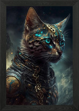 Bengal Cat Mythology Framed Wall Art Poster Canvas Print Picture