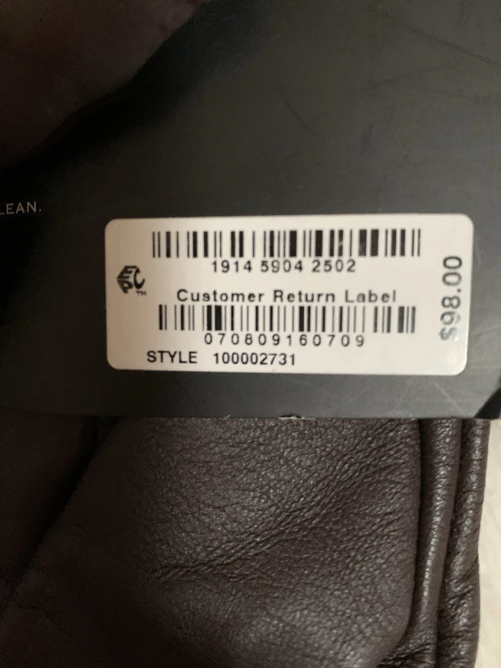 Guantes de cachemir de cuero genuino con pantalla táctil marrón talla L Foto 4 de 4