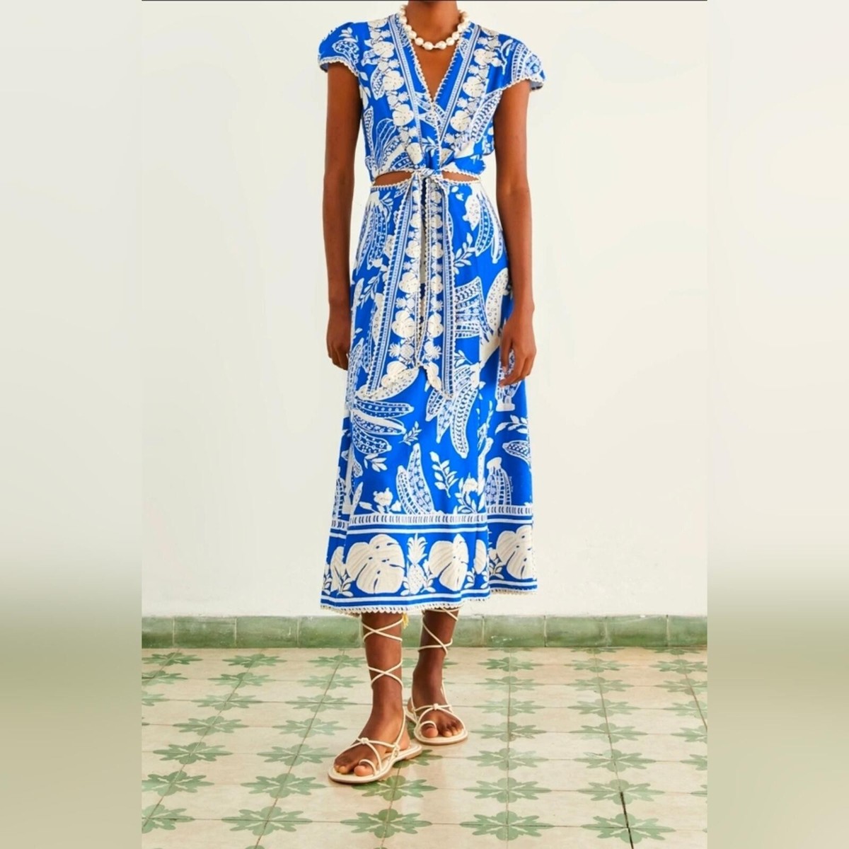 slim fit dress slacks Farm Rio Purple Chelsea Garden Embroidered Lace Midi Dress, Chelsea Garden Purple / S main image 1