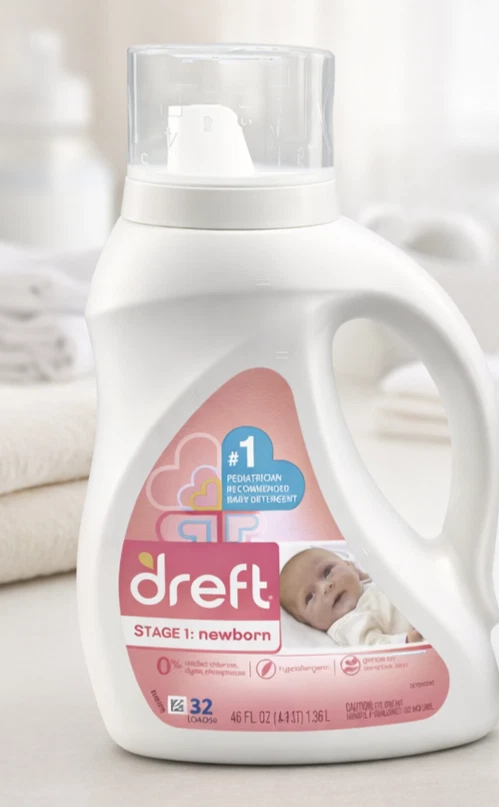 Dreft Stage 1 Newborn Liquid Laundry Detergent 46 fl oz 32 Loads HE
Opens in a new window or tab