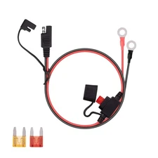 SAE Battery Connector, SAE to O Ring Terminal Harness, with 10A Protection Fuse,