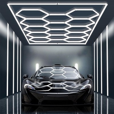 Car Detailing LED Shop Light Honeycomb Hexagon for Workshop Garage Warehouse Gym