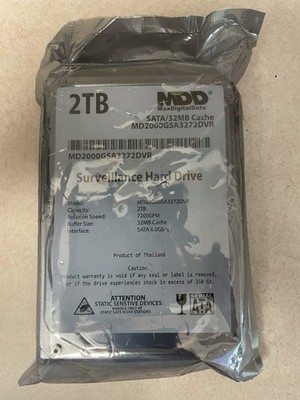 MDD 2TB 7200RPM SATA 3.5'' Surveillance Hard Drive -CCTV DVR, Security System