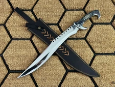 Custom Handmade Carbon Steel Blade Survival Machete Knife Camping Hunting Knife.