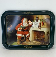 Vintage Coca Cola Metal Tray Santa Claus Dear Santa 1989 Made in USA