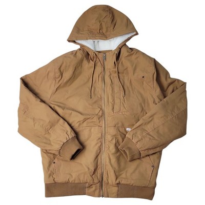 Lee Workwear Men's Drawstring Hood Sherpa Lined Bomber Jacket (Tobacco, L)
