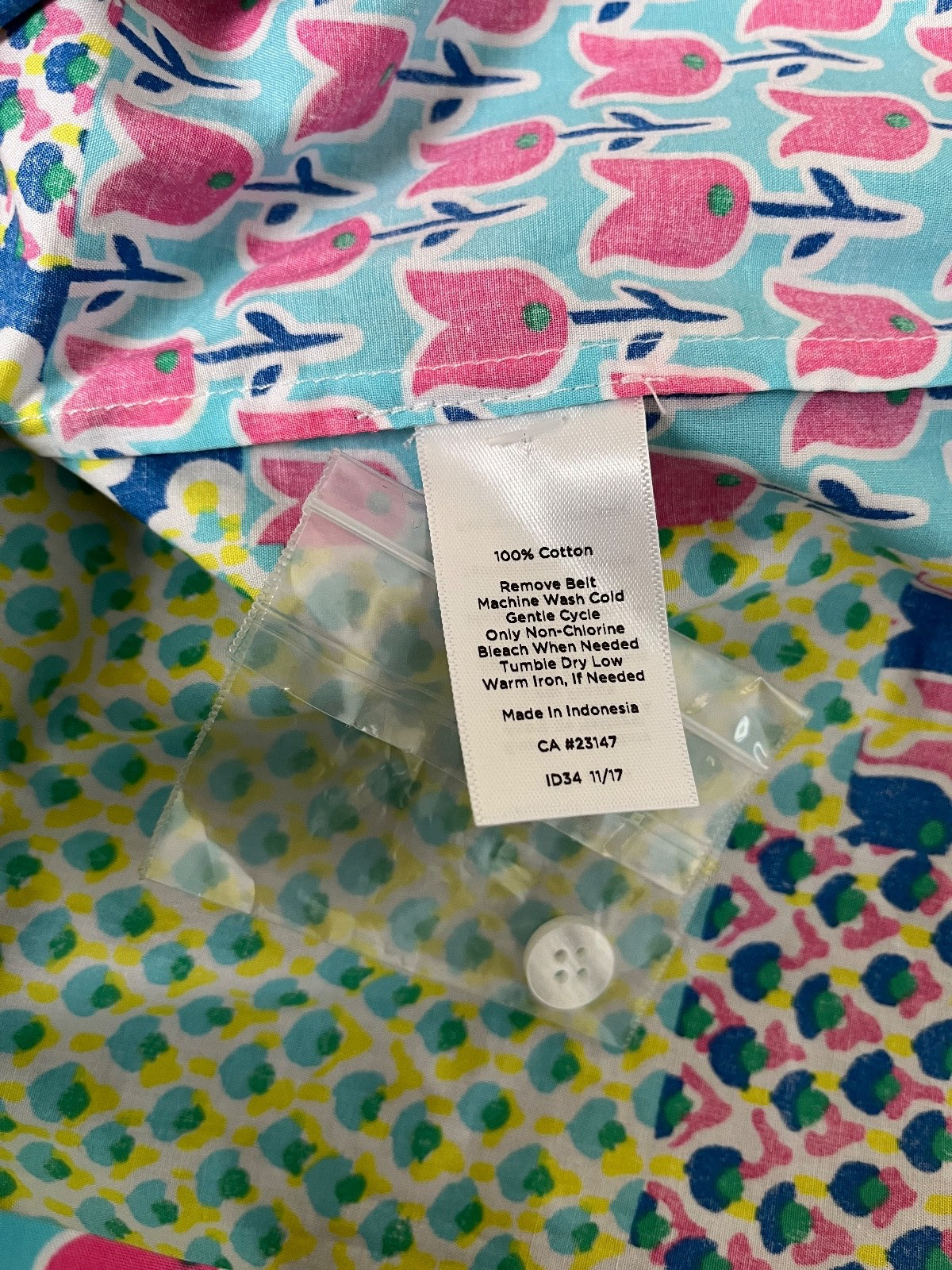 Talbots Petites Multicolor Tulip Patchwork  Shirt… - image 4