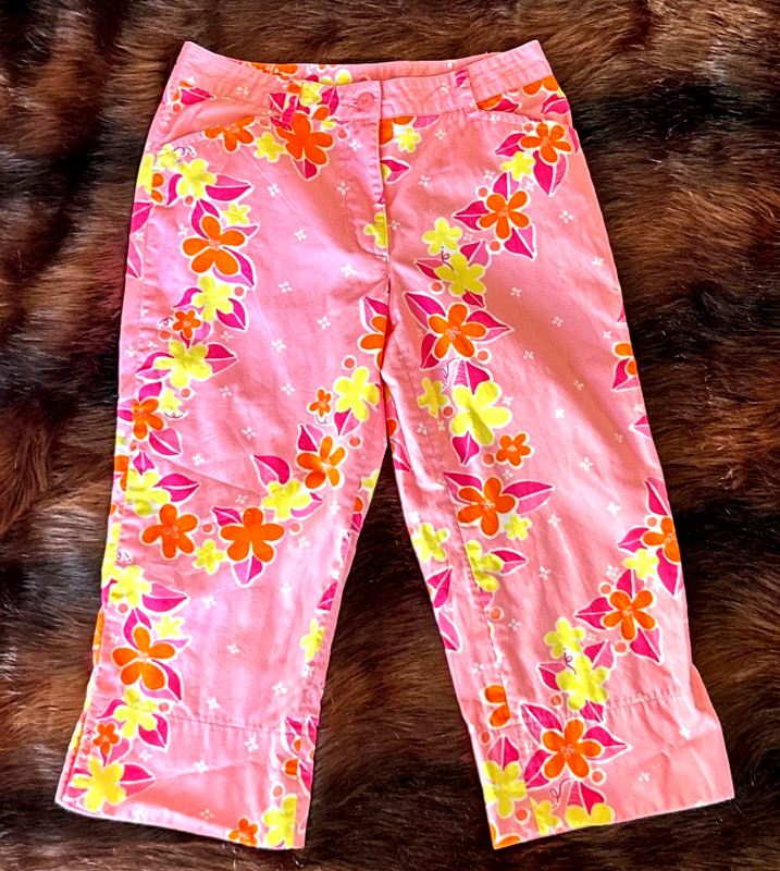 Vintage Lilly Pulitzer ~ Floral Girls Capris ~ 7 ~