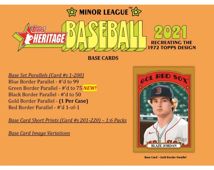 2022 Topps Heritage MILB Minor League RCs & Prospects Singles BUY 3 GET 1 FREE - Image 3 of 4