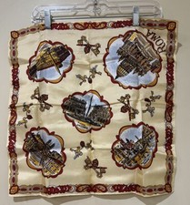 ROMA Italy Souvenir Scarf Red 19  X 19  Square Vintage